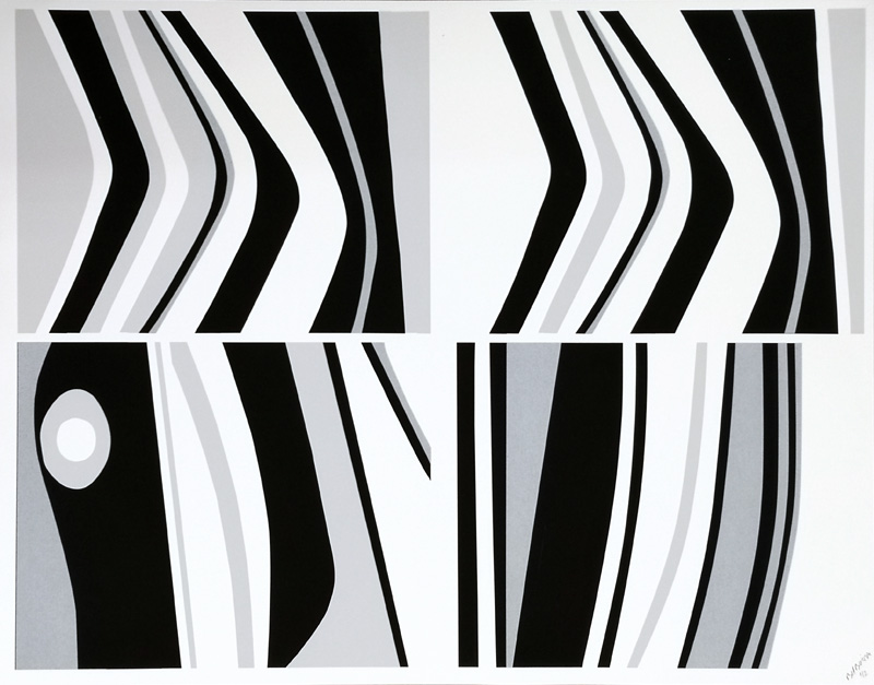 Black, White, Grey and Silver Stripes